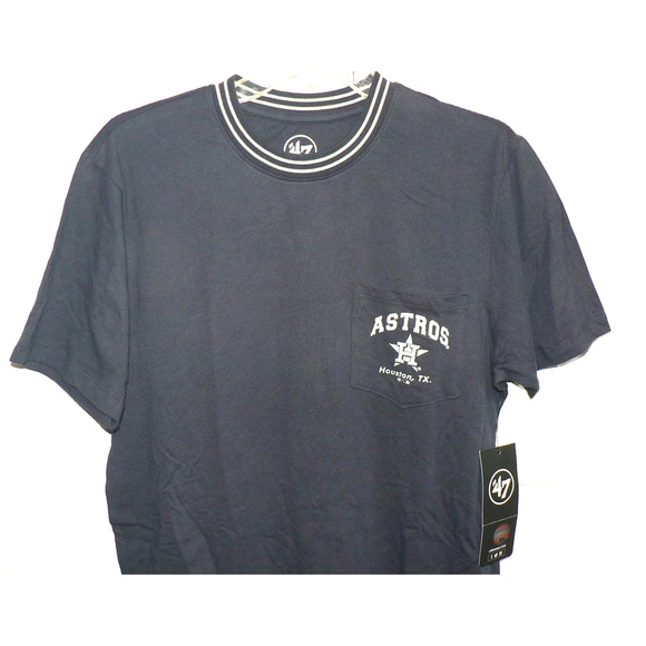 Houston Astros Men's Top Line 47 Stewart Short Sleeve T-Shirt in Navy Medium $45 - Picture 3 of 4